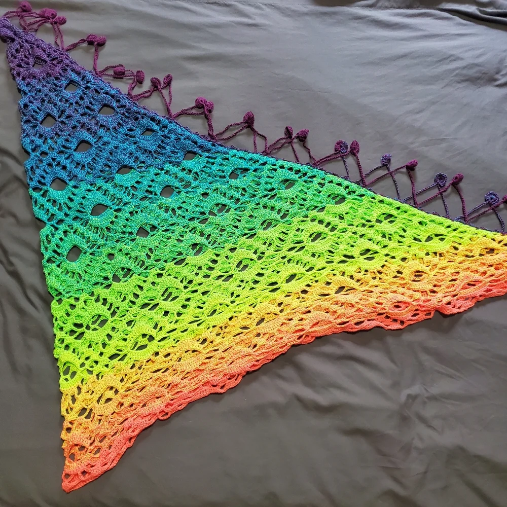 💖 New Handmade Crochet Shawl / Scarf / Pareo